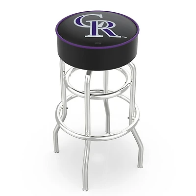 Colorado Rockies 25" Double Ring Chrome Swivel Counter Stool