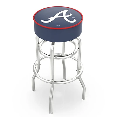 Atlanta Braves 25" Double Ring Chrome Swivel Counter Stool
