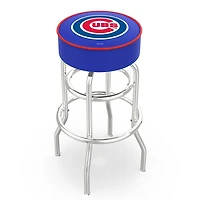 Chicago Cubs 30" Double Ring Chrome Swivel Counter Stool