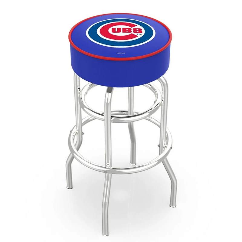 Chicago Cubs 30" Double Ring Chrome Swivel Counter Stool