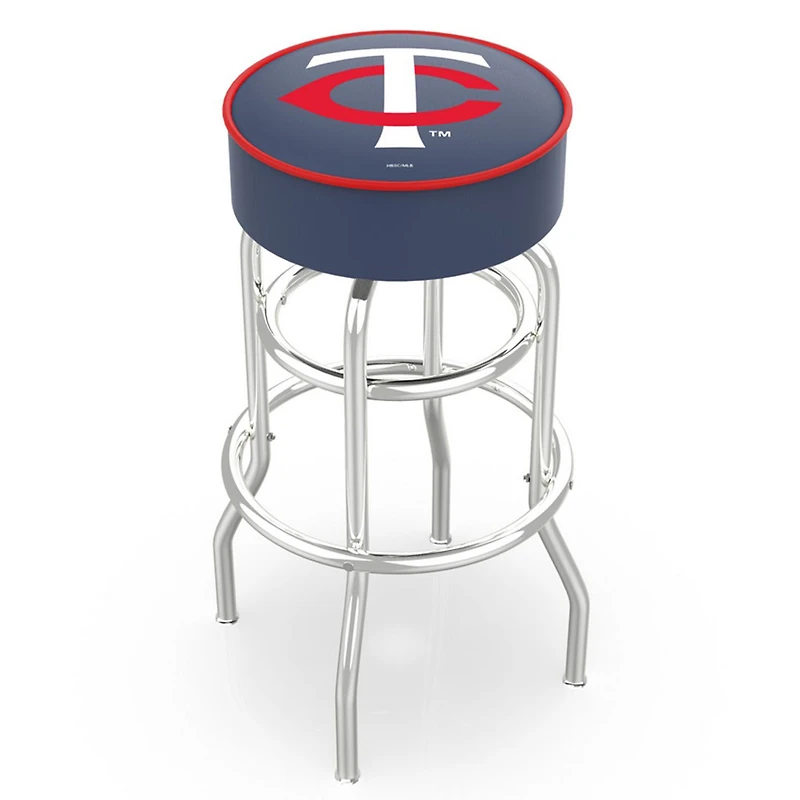 Minnesota Twins 30" Double Ring Chrome Swivel Counter Stool