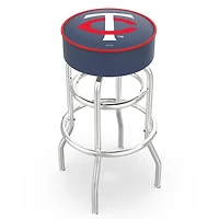 Minnesota Twins 30" Double Ring Chrome Swivel Counter Stool