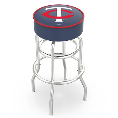 Minnesota Twins 30" Double Ring Chrome Swivel Counter Stool