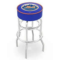 New York Mets 30" Double Ring Chrome Swivel Counter Stool