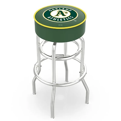 Athletics 30" Double Ring Chrome Swivel Counter Stool
