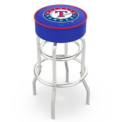Texas Rangers 30" Double Ring Chrome Swivel Counter Stool