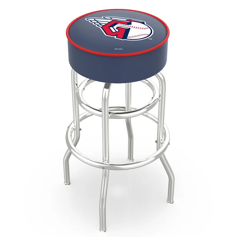 Cleveland Guardians 30" Double Ring Chrome Swivel Counter Stool