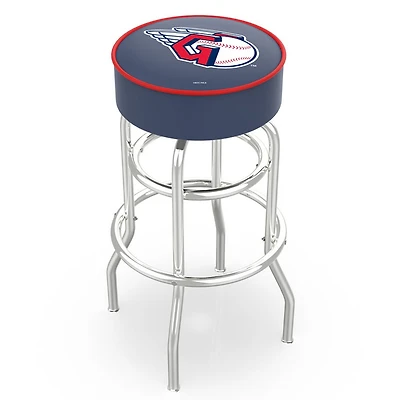 Cleveland Guardians 30" Double Ring Chrome Swivel Counter Stool