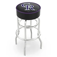 Colorado Rockies 30" Double Ring Chrome Swivel Counter Stool