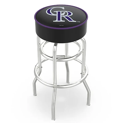 Colorado Rockies 30" Double Ring Chrome Swivel Counter Stool