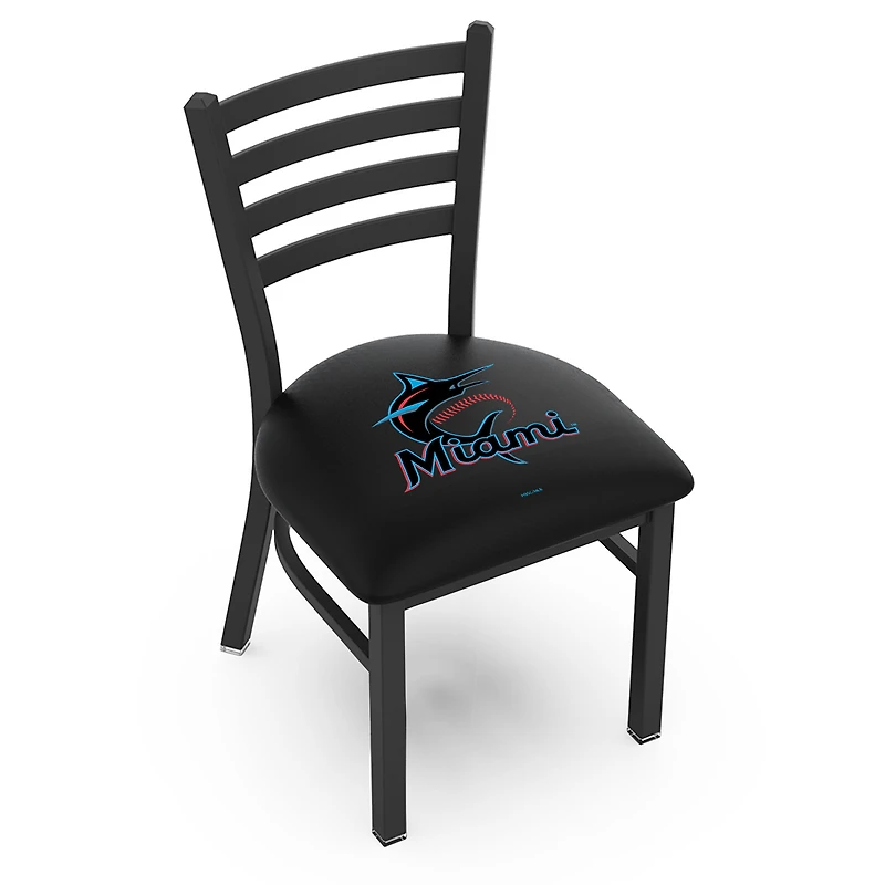 Miami Marlins 18" Chair with Black Wrinkle Finish