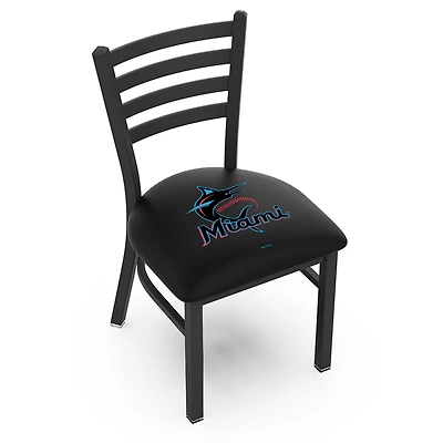 Miami Marlins 18" Chair with Black Wrinkle Finish