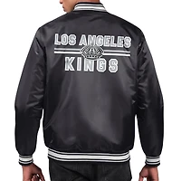 Men's Starter  Black Los Angeles Kings Printed Team Logo Satin Varsity Full-Snap Jacket