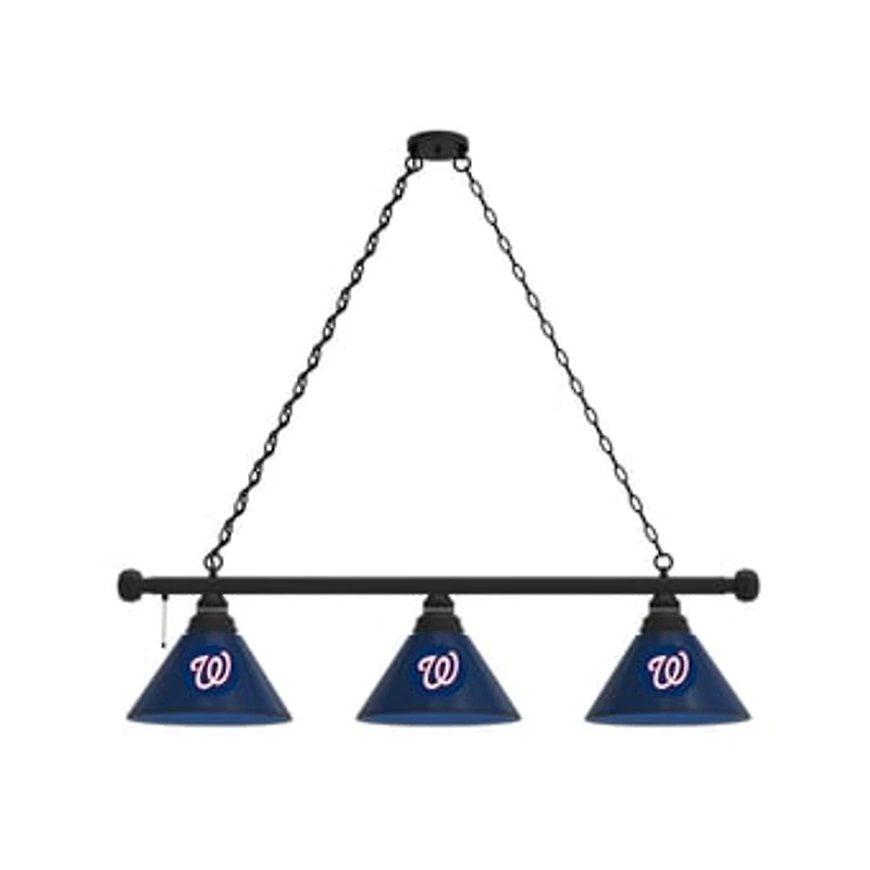 Washington Nationals 3-Shade Billiard Light with Black Fixture