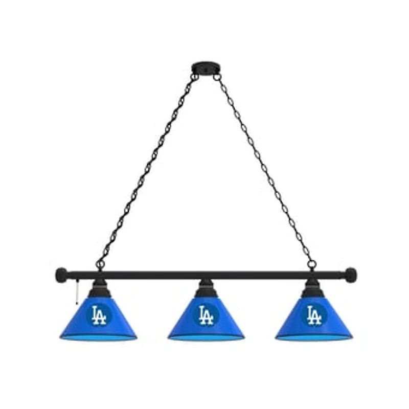Los Angeles Dodgers 3-Shade Billiard Light with Black Fixture