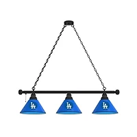 Los Angeles Dodgers 3-Shade Billiard Light with Black Fixture