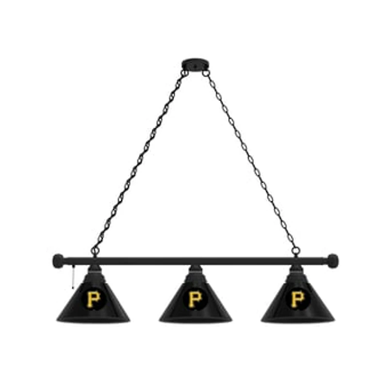 Pittsburgh Pirates 3-Shade Billiard Light with Black Fixture