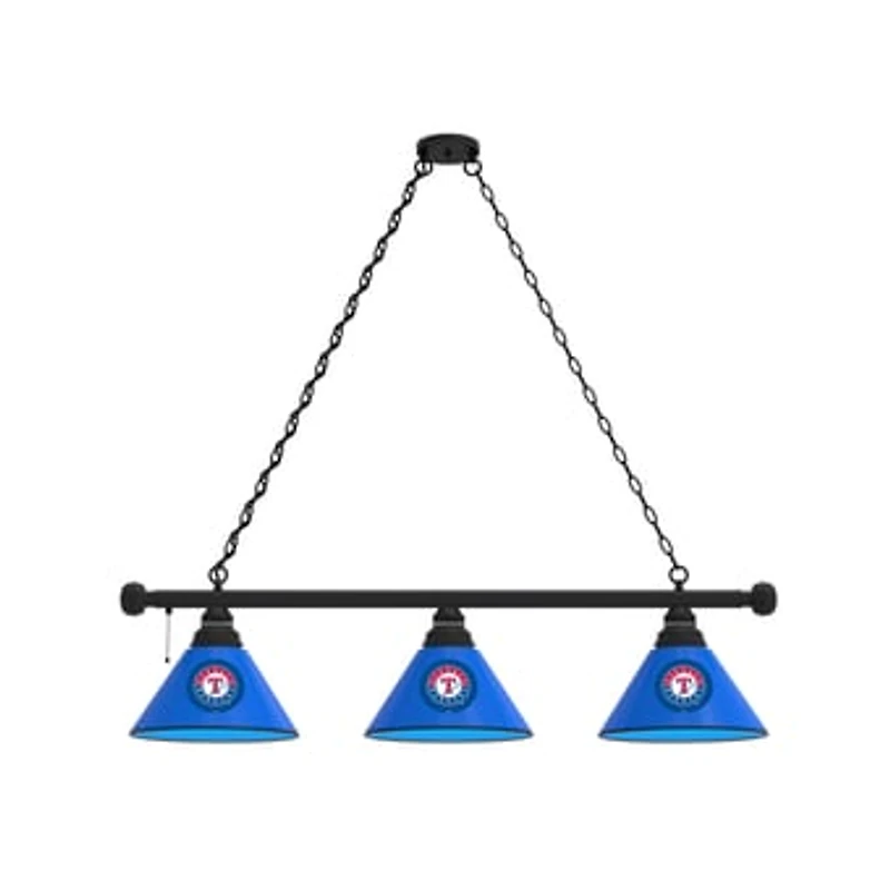 Texas Rangers 3-Shade Billiard Light with Black Fixture