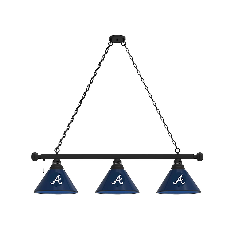 Atlanta Braves 3-Shade Billiard Light with Black Fixture