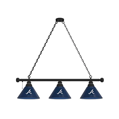 Atlanta Braves 3-Shade Billiard Light with Black Fixture