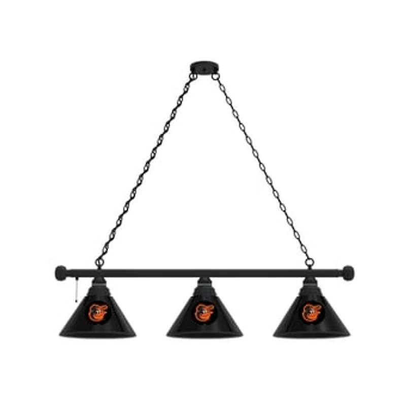 Baltimore Orioles 3-Shade Billiard Light with Black Fixture