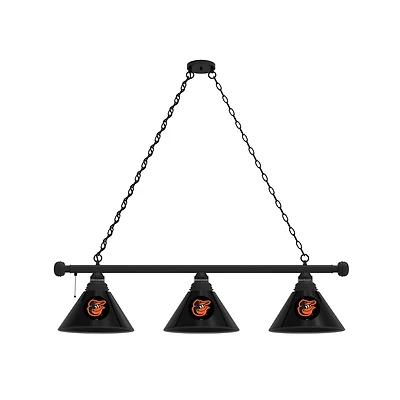 Baltimore Orioles 3-Shade Billiard Light with Black Fixture