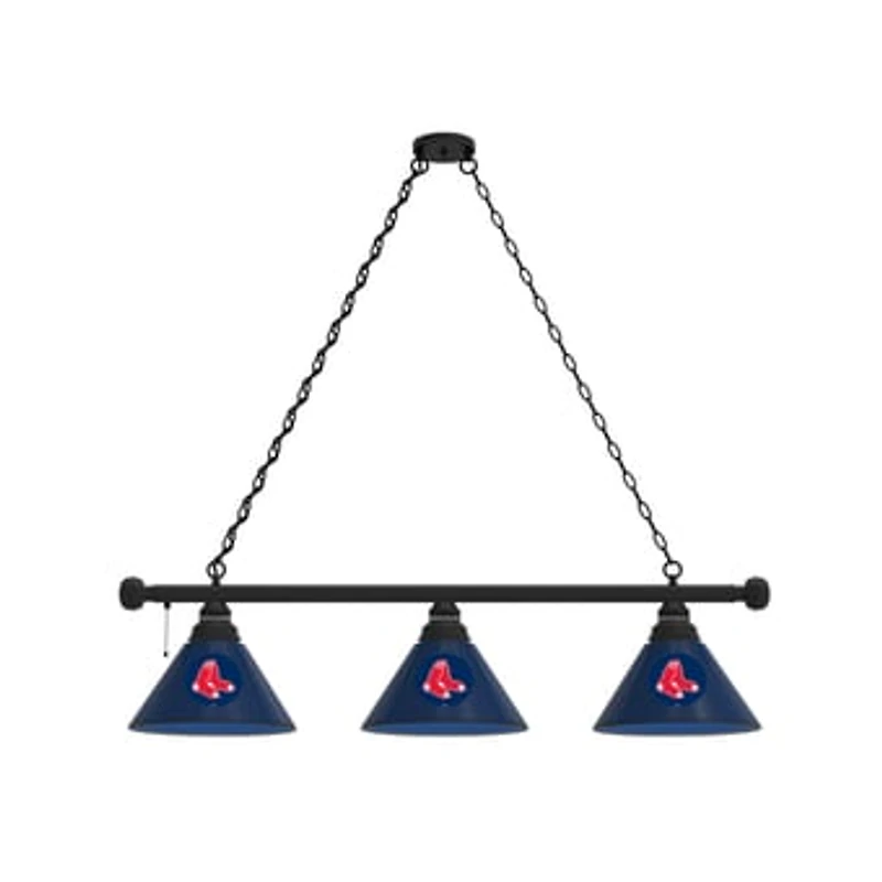Boston Red Sox 3-Shade Billiard Light with Black Fixture