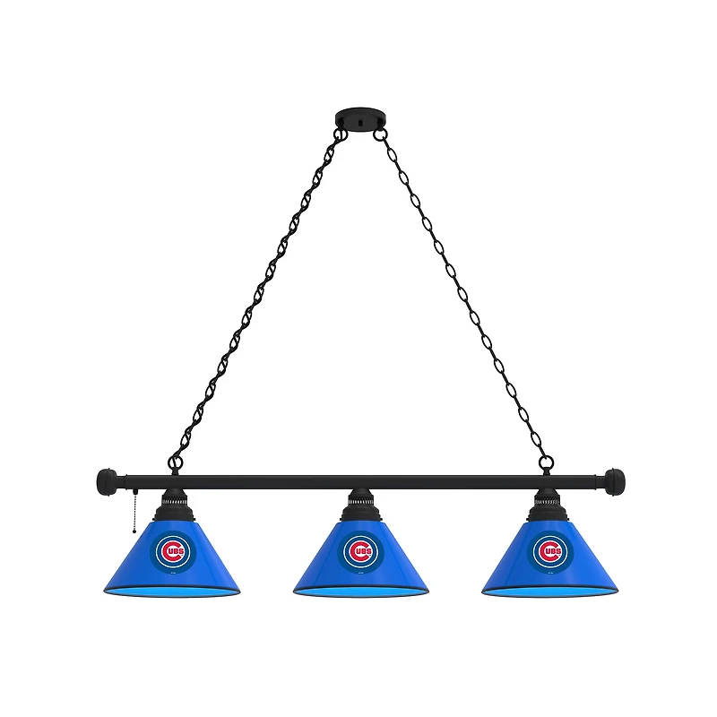 Chicago Cubs 3-Shade Billiard Light with Black Fixture
