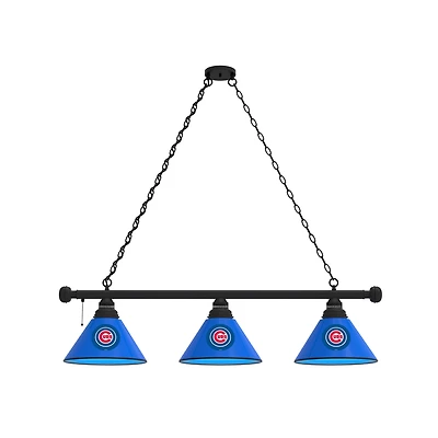 Chicago Cubs 3-Shade Billiard Light with Black Fixture