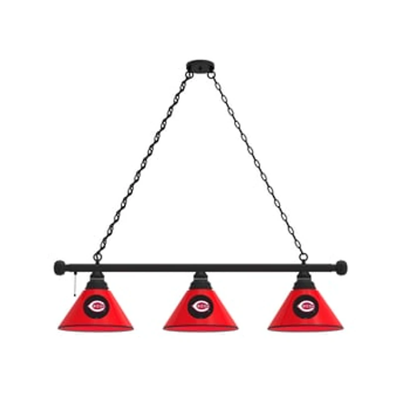 Cincinnati Reds 3-Shade Billiard Light with Black Fixture