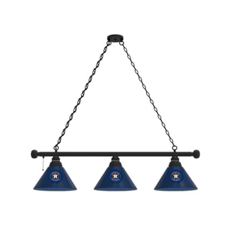 Houston Astros 3-Shade Billiard Light with Black Fixture
