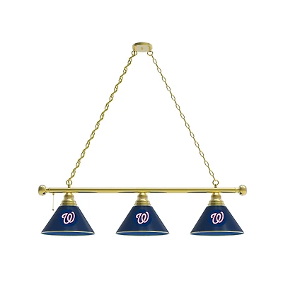 Washington Nationals 3-Shade Billiard Light with Brass Fixture