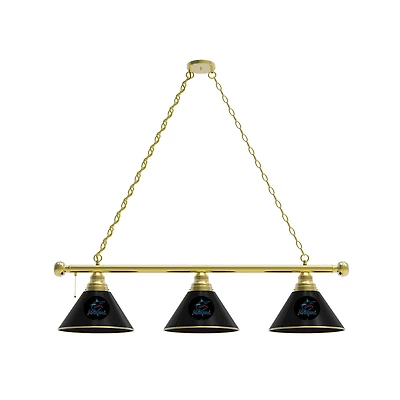 Miami Marlins 3-Shade Billiard Light with Brass Fixture