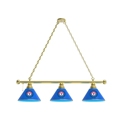 Texas Rangers 3-Shade Billiard Light with Brass Fixture