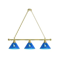 Los Angeles Dodgers 3-Shade Billiard Light with Brass Fixture