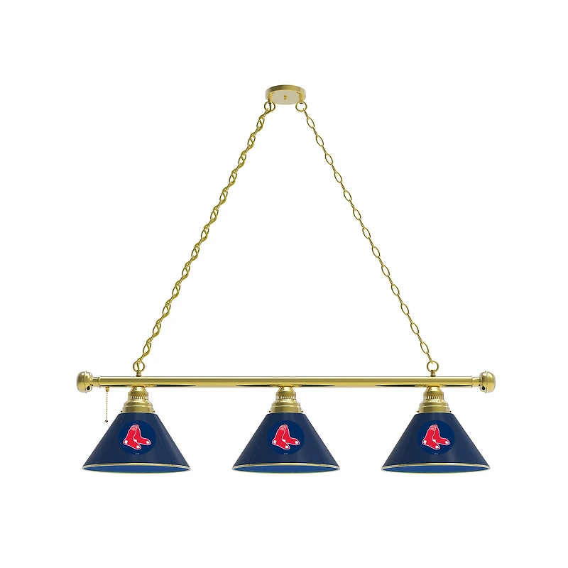 Boston Red Sox 3-Shade Billiard Light with Brass Fixture