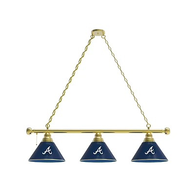Atlanta Braves 3-Shade Billiard Light with Brass Fixture