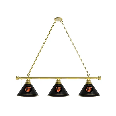 Baltimore Orioles 3-Shade Billiard Light with Brass Fixture