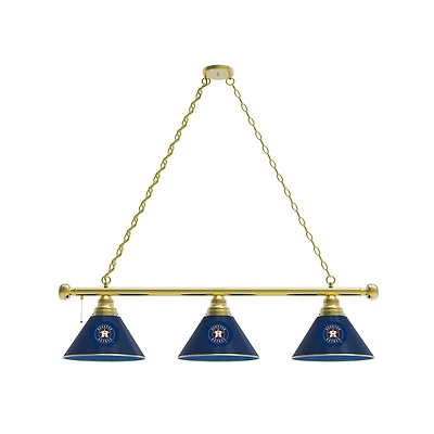 Houston Astros 3-Shade Billiard Light with Brass Fixture