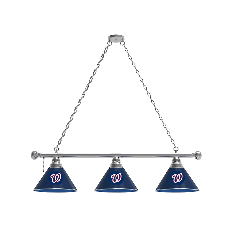 Washington Nationals 3-Shade Billiard Light with Chrome Fixture