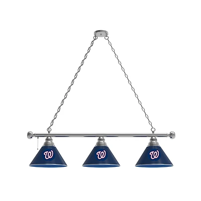 Washington Nationals 3-Shade Billiard Light with Chrome Fixture