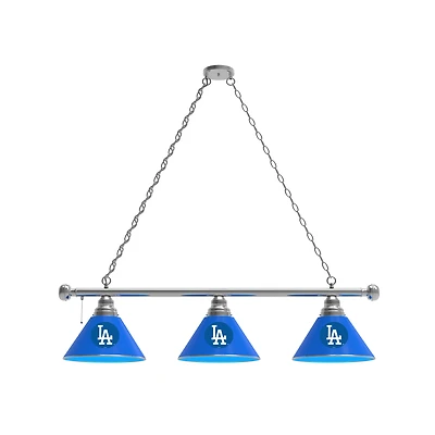 Los Angeles Dodgers 3-Shade Billiard Light with Chrome Fixture
