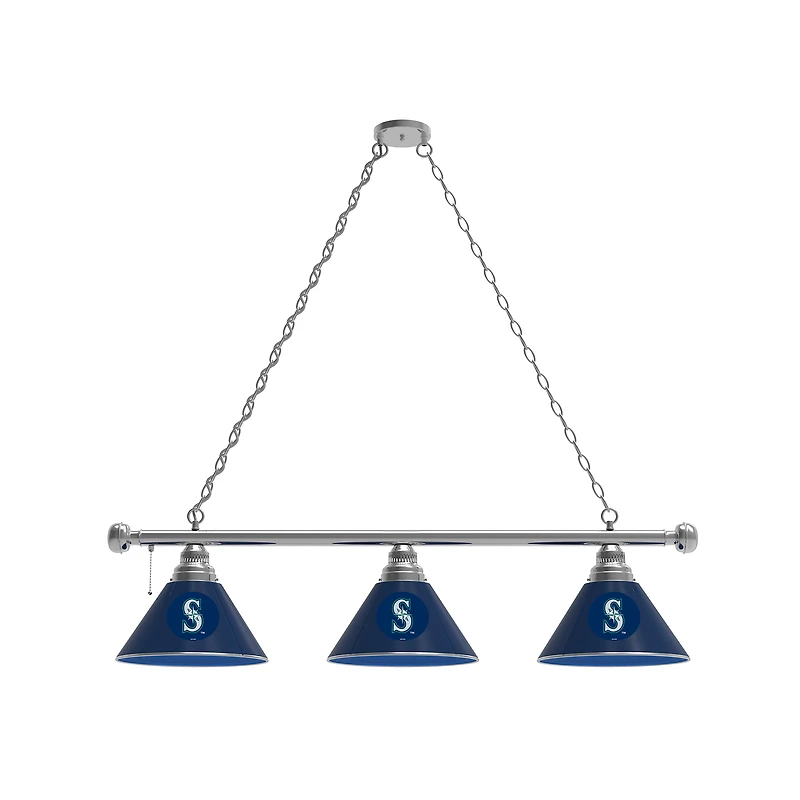 Seattle Mariners 3-Shade Billiard Light with Chrome Fixture