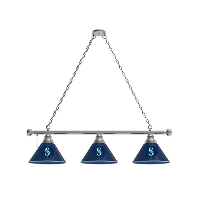 Seattle Mariners 3-Shade Billiard Light with Chrome Fixture