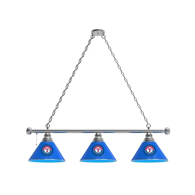 Texas Rangers 3-Shade Billiard Light with Chrome Fixture