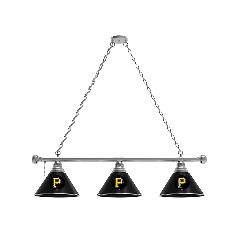 Pittsburgh Pirates 3-Shade Billiard Light with Chrome Fixture