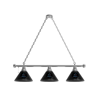 Miami Marlins 3-Shade Billiard Light with Chrome Fixture