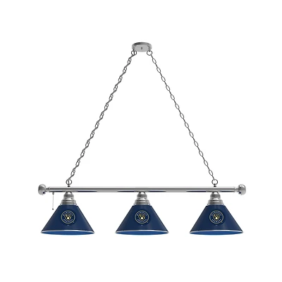 Milwaukee Brewers 3-Shade Billiard Light with Chrome Fixture