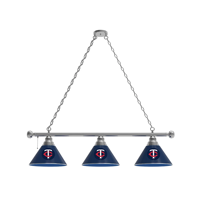Minnesota Twins 3-Shade Billiard Light with Chrome Fixture