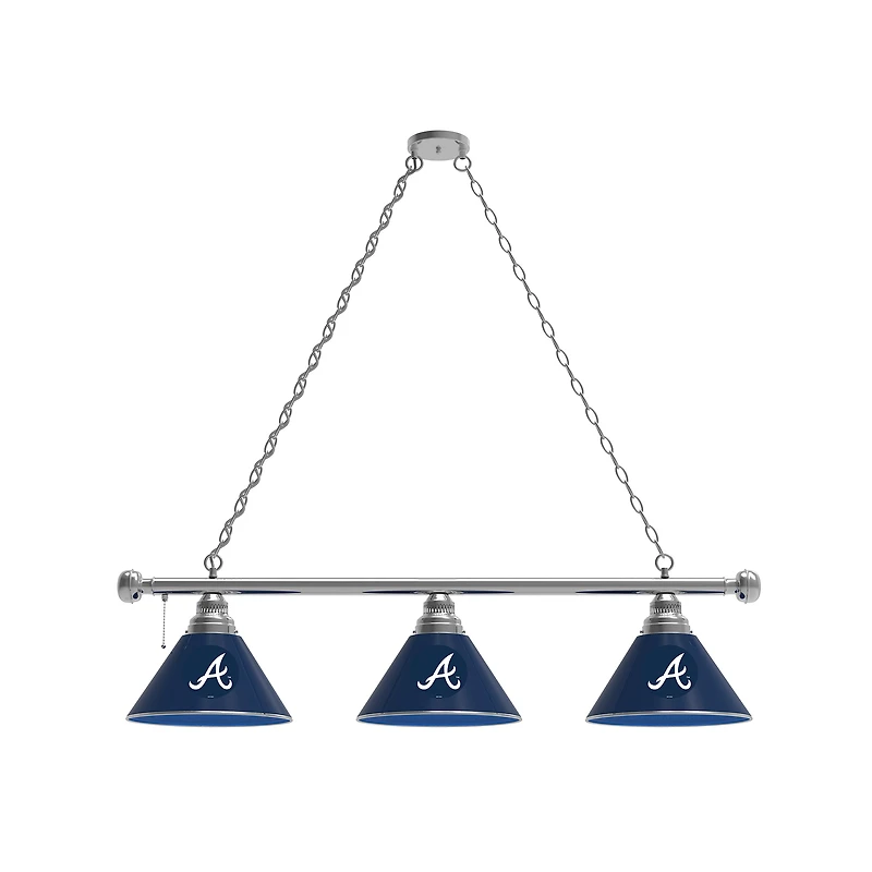 Atlanta Braves 3-Shade Billiard Light with Chrome Fixture